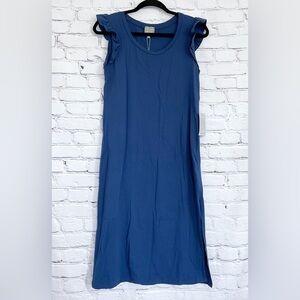 New Dual Nature Blue Dress Ruffle Sleeveless Size XS